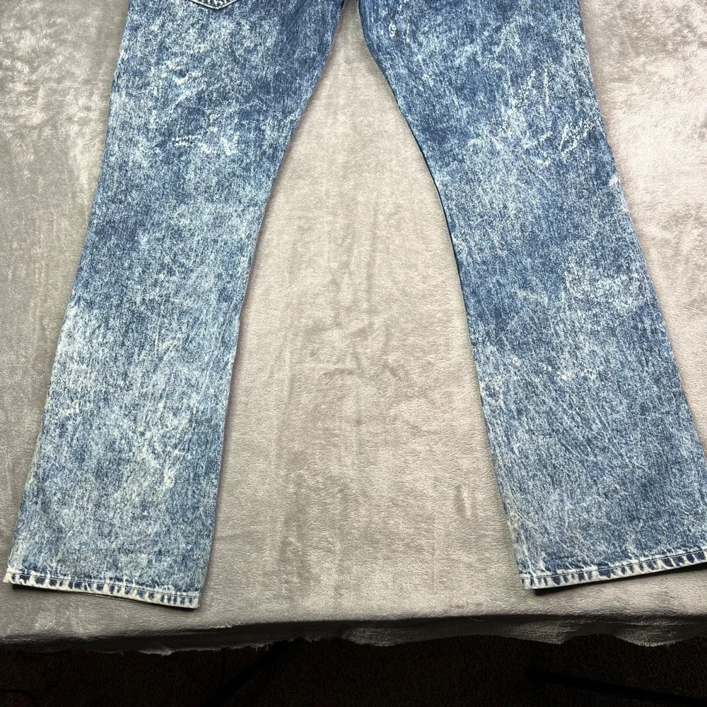 True Religion‎ Jeans Mens 37x34 Blue Acid Wash Straight Flap Pockets Grunge Y2K